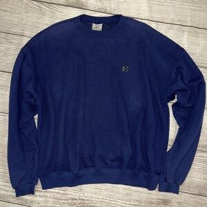 Vintage Bugle Boy Company Navy Blue Logo Embroidered Sweatshirt